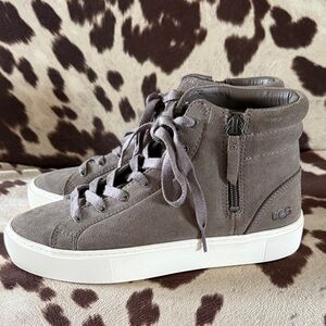 UGG Charcoal Suede High-Top Sneakers